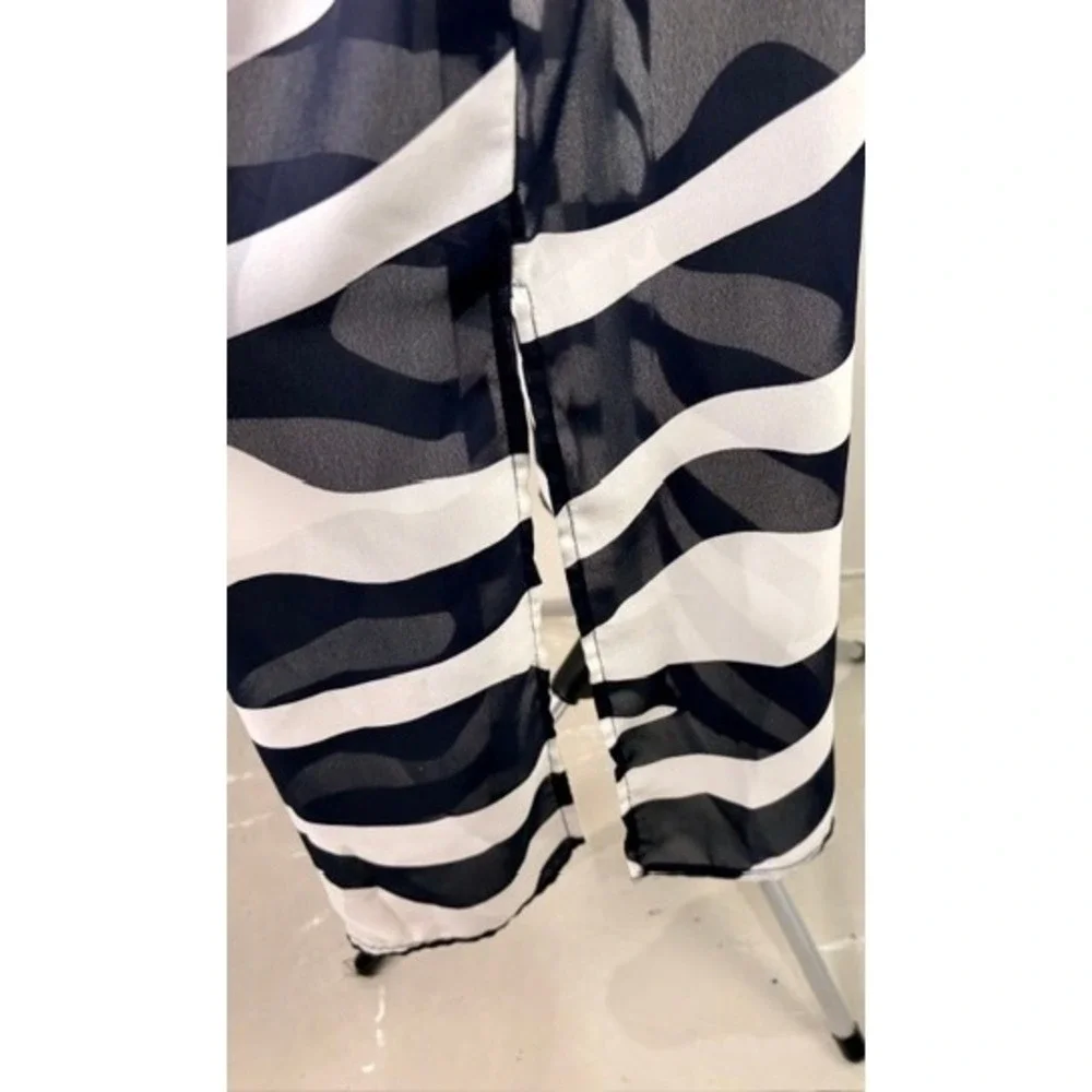 Dana Kay Womens 14W Zebra‎ Print Duster Jacket and Tank Top 2 Piece Set